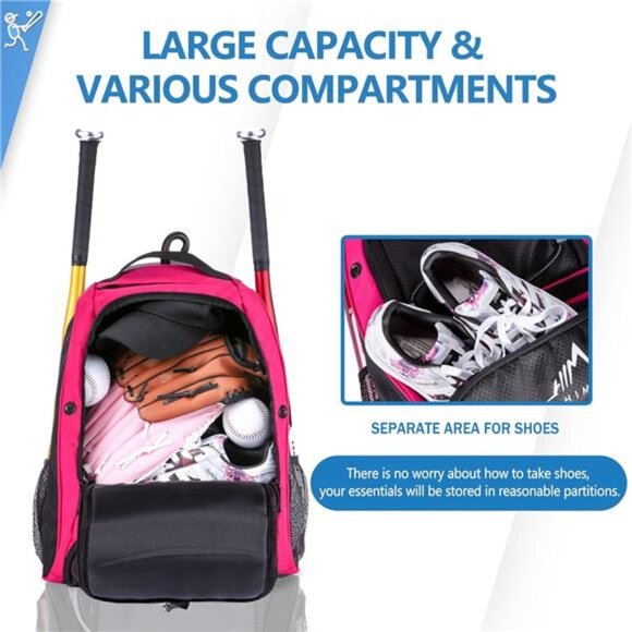 Outdoors Baseball Bag - Bat Backpack for Baseball, T-Ball & Softball Equipment main image 7